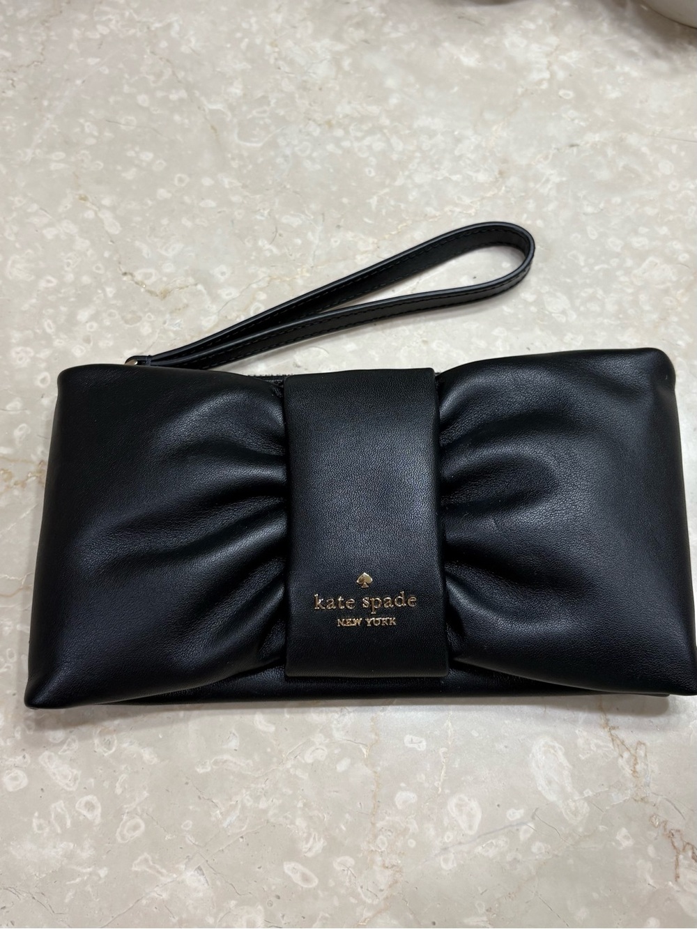kate spade Black Leather Bow Wristlet - Picture 2 of 7